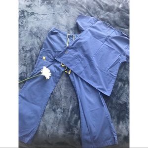 Spread Good Cheer blue scrub set